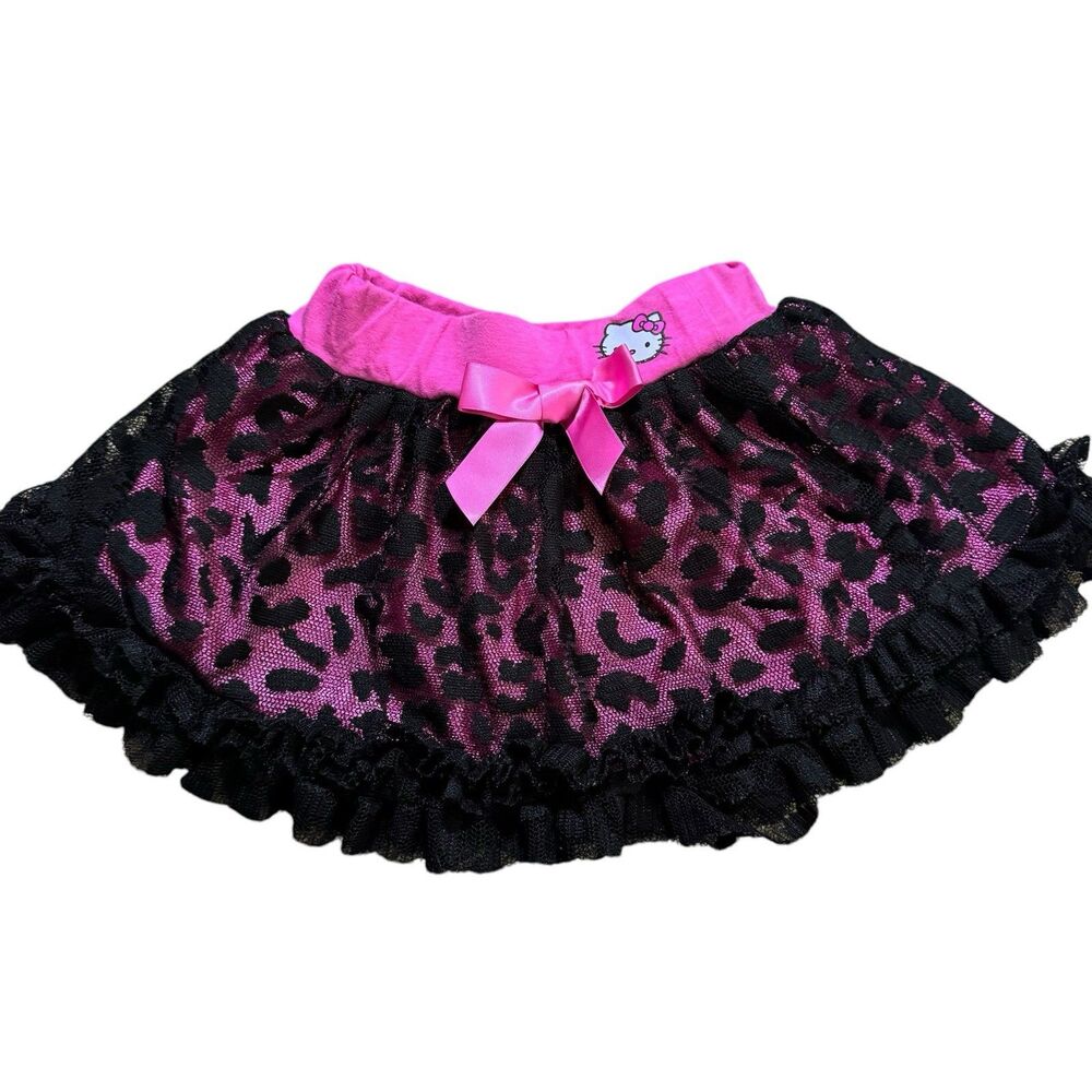 Girls Size 5 2013 Hello Kitty‎ Pink/Black Shorts/Skirt Skort Mesh